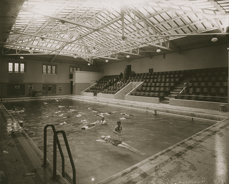 Photo of swimmers in the pool at Pomerene