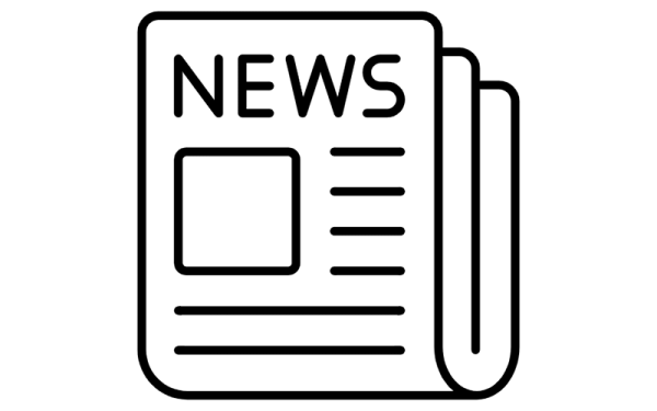 A simple line drawing of a newspaper