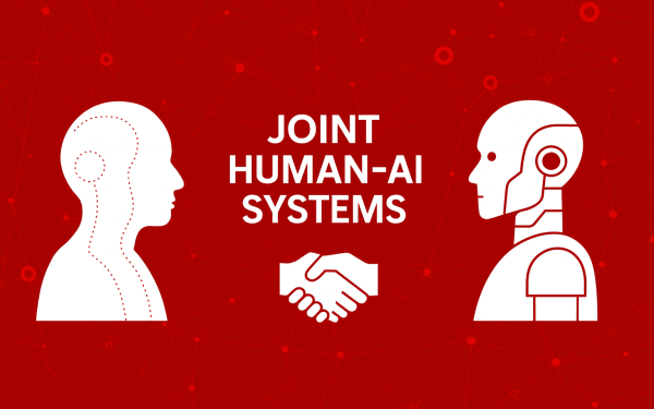 silhouette of human and humanoid facing each other and shaking hands 