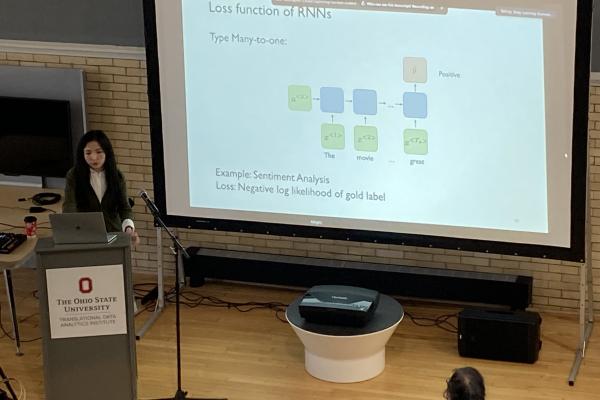 TDAI Core Faculty Professor Huan Sun presents on Applications in Natural Language Processing