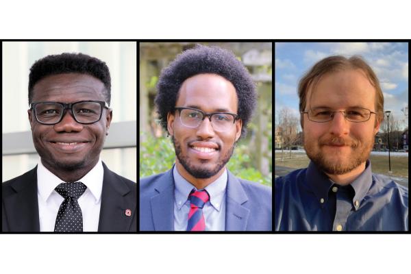 Headshots: Drs. Macarius Donneyong, Sean Hill, and Andrew Perrault