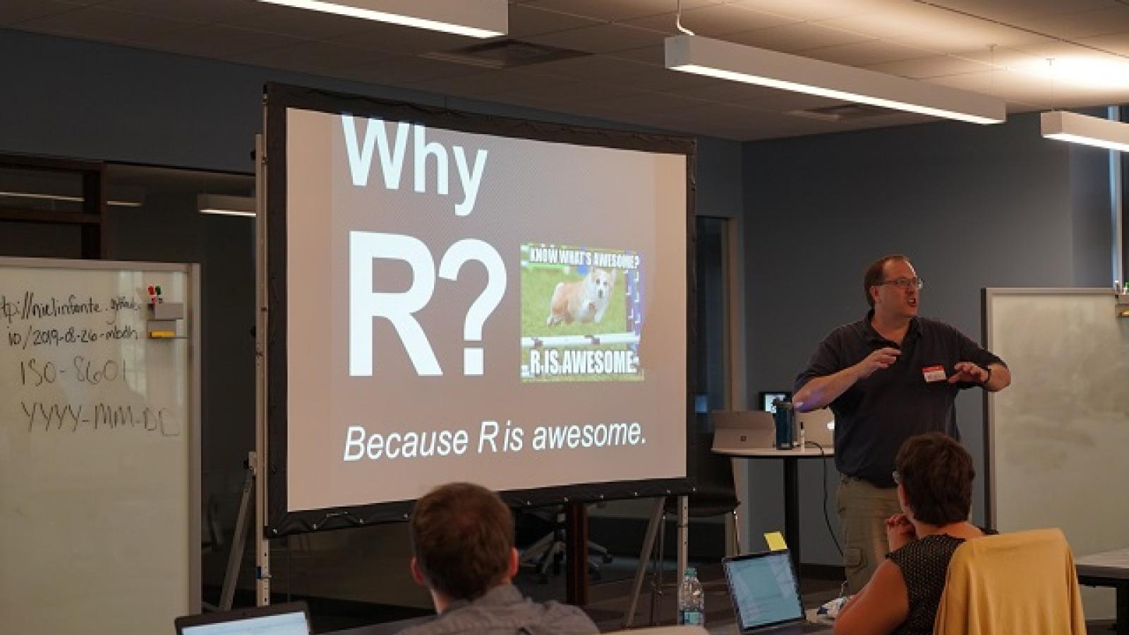Picture of the Data Carpentry workshop held in AU 2019